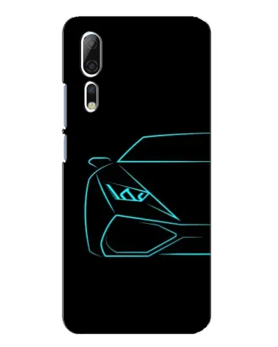Чехол для ZTE Axon 10 Pro с картинкой «Голубой силуэт Lamborghini»