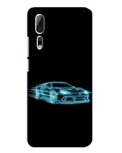 Чехол для ZTE Axon 10 Pro с картинкой «Неоновый контур Lamborghini»