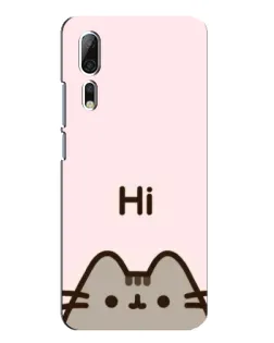 Чехол для ZTE Axon 10 Pro с картинкой «Пушин говорит Hi»