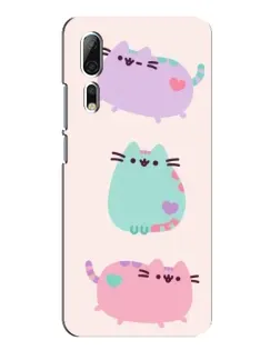Чехол для ZTE Axon 10 Pro с картинкой «Pusheen трио»