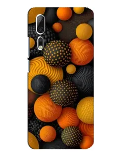 Чехол для ZTE Axon 10 Pro с картинкой «Объемные оранжевые сферы»