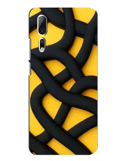Чехол для ZTE Axon 10 Pro с картинкой «Черное желтое переплетение»
