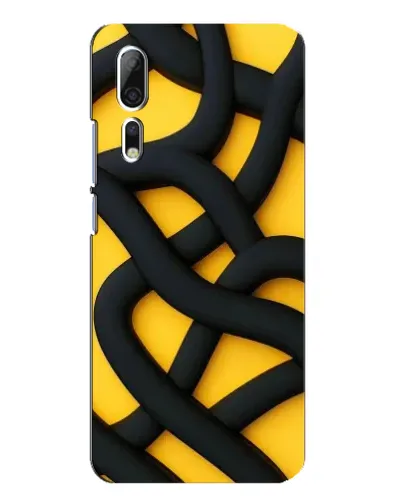 Чехол для ZTE Axon 10 Pro с картинкой «Черное желтое переплетение»