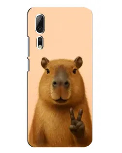 Чехол для ZTE Axon 10 Pro с картинкой «Капибара виктория»