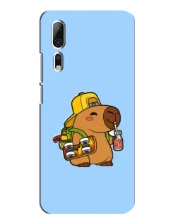 Чехол для ZTE Axon 10 Pro с картинкой «Капибара на скейте»