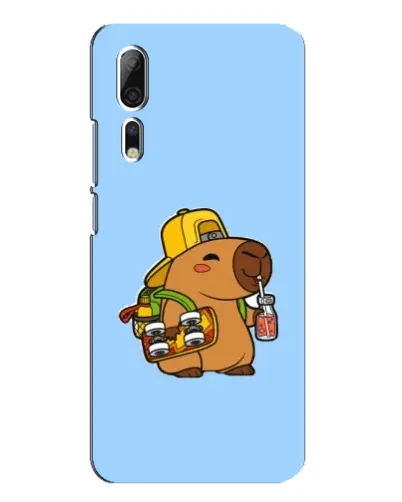 Чехол для ZTE Axon 10 Pro с картинкой «Капибара на скейте»