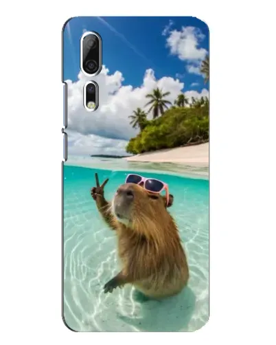 Чехол для ZTE Axon 10 Pro с картинкой «Капибара на море»