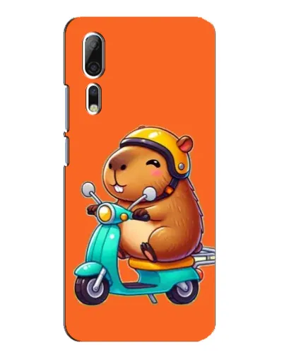 Чехол для ZTE Axon 10 Pro с картинкой «Капибара на скутере»