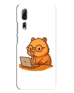 Чехол для ZTE Axon 10 Pro с картинкой «Капибара с ноутбуком»