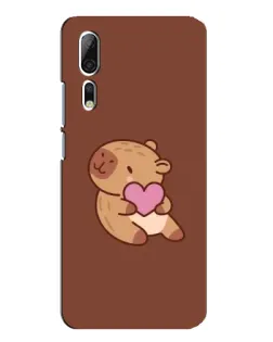 Чехол для ZTE Axon 10 Pro с картинкой «Капибара с сердцем»