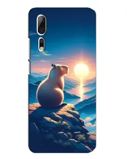Чехол для ZTE Axon 10 Pro с картинкой «Закат солнца с капибарой»