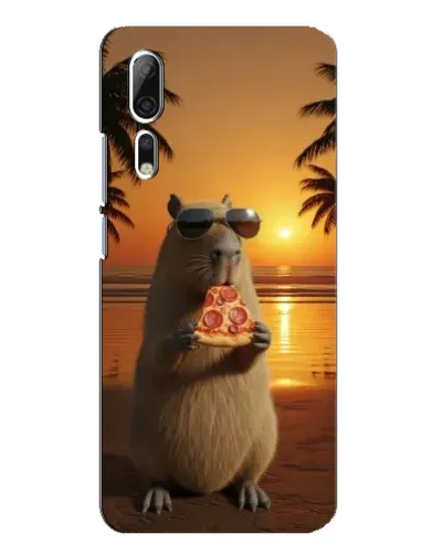 Чехол для ZTE Axon 10 Pro с картинкой «Капибара с пиццей»