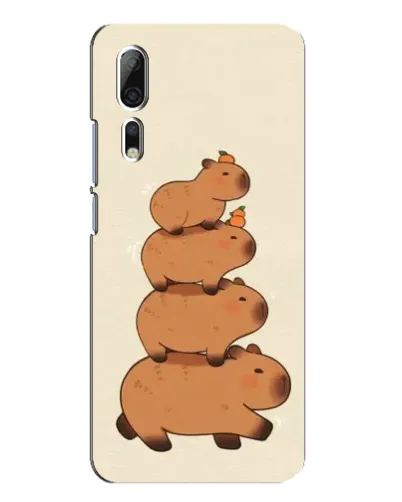 Чехол для ZTE Axon 10 Pro с картинкой «Башня из капибар»