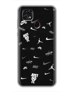 Чехол для ZTE Blade 20 Smart с картинкой «Nike Black Pattern»