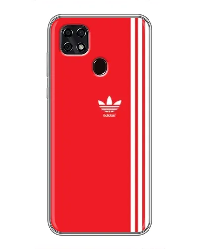 Чехол для ZTE Blade 20 Smart с картинкой «Красный минимализм Adidas»