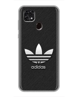 Чехол для ZTE Blade 20 Smart с картинкой «Adidas Карбоновая текстура»