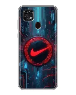 Чехол для ZTE Blade 20 Smart с картинкой «Техногенный стиль Nike»