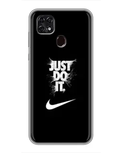 Чехол для ZTE Blade 20 Smart с картинкой «Текстовый принт Nike»