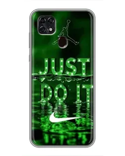 Чехол для ZTE Blade 20 Smart с картинкой «Зеленый неоновый Nike»