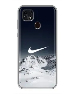 Чехол для ZTE Blade 20 Smart с картинкой «Nike — зимние горы»