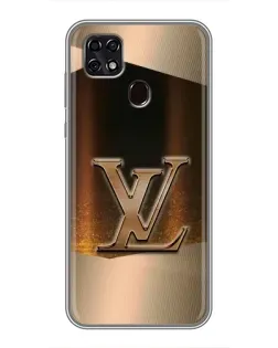 Чехол для ZTE Blade 20 Smart с картинкой «LV — золотое сияние»
