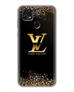 Чехол для ZTE Blade 20 Smart с картинкой «LV — золотые искры»