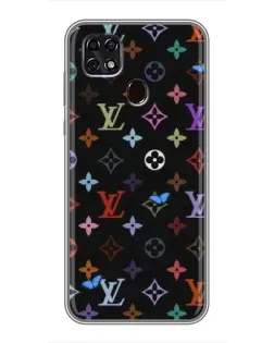 Чехол для ZTE Blade 20 Smart с картинкой «Цветная монограмма LV»