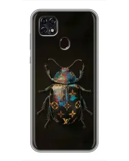 Чехол для ZTE Blade 20 Smart с картинкой «LV — мраморный принт»