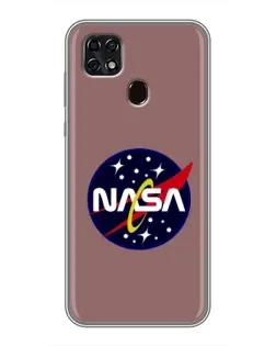 Чехол для ZTE Blade 20 Smart с картинкой «NASA — ретро космос»