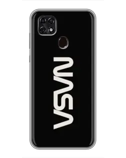 Чехол для ZTE Blade 20 Smart с картинкой «NASA — вертикальный логотип»
