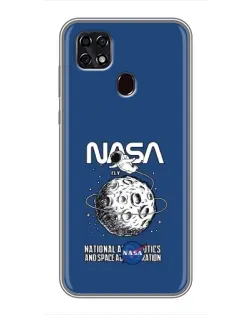 Чехол для ZTE Blade 20 Smart с картинкой «NASA — лунная миссия»