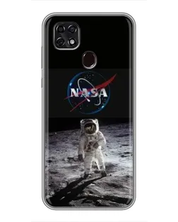 Чехол для ZTE Blade 20 Smart с картинкой «Астронавт на Луне»