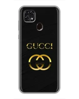 Чехол для ZTE Blade 20 Smart с картинкой «Золотой логотип Gucci»