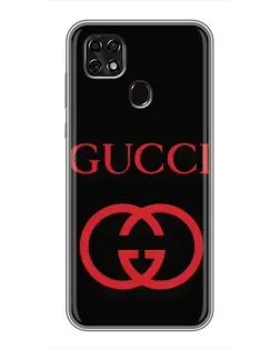 Чехол для ZTE Blade 20 Smart с картинкой «Gucci — красный логотип»