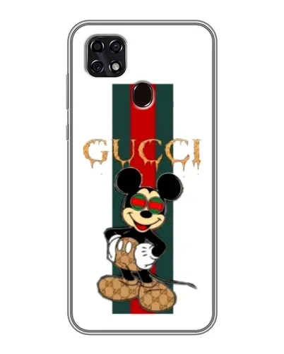 Чехол для ZTE Blade 20 Smart с картинкой «Микки Маус Gucci — полосы»