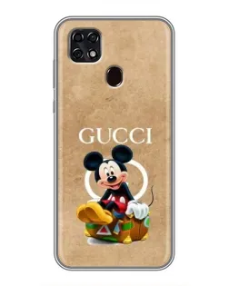 Чехол для ZTE Blade 20 Smart с картинкой «Микки Маус Gucci — крафт»