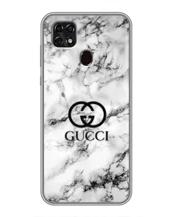Чехол для ZTE Blade 20 Smart с картинкой «Gucci — мраморный шик»