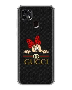 Чехол для ZTE Blade 20 Smart с картинкой «Минни Маус Gucci — черный»