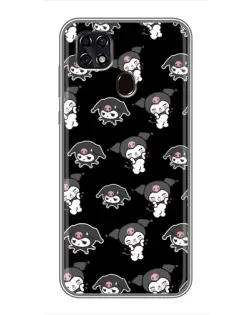 Чехол для ZTE Blade 20 Smart с картинкой «Черный паттерн Kuromi»