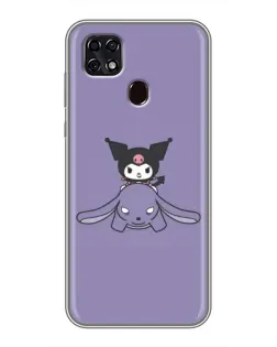 Чехол для ZTE Blade 20 Smart с картинкой «Kuromi на лиловом фоне»