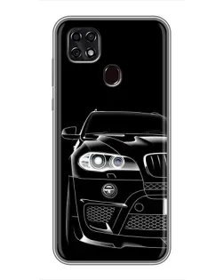 Чехол для ZTE Blade 20 Smart с картинкой «Темный силуэт BMW»