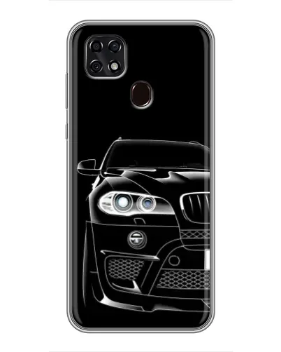 Чехол для ZTE Blade 20 Smart с картинкой «Темный силуэт BMW»