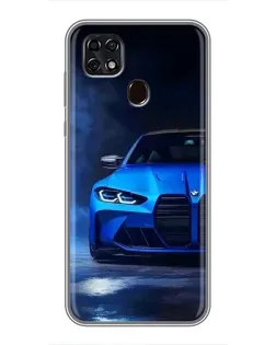Чехол для ZTE Blade 20 Smart с картинкой «Голубая BMW M4»