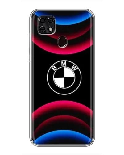 Чехол для ZTE Blade 20 Smart с картинкой «Логотип BMW и неоновые дуги»