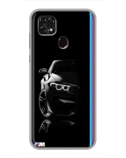 Чехол для ZTE Blade 20 Smart с картинкой «Силуэт BMW в темноте»