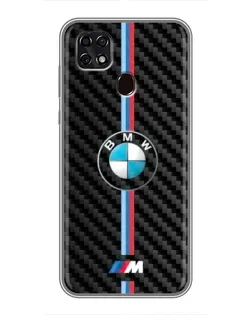 Чехол для ZTE Blade 20 Smart с картинкой «Эмблема BMW и карбон»