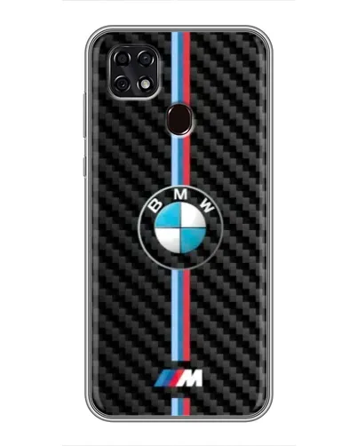 Чехол для ZTE Blade 20 Smart с картинкой «Эмблема BMW и карбон»