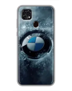 Чехол для ZTE Blade 20 Smart с картинкой «Логотип BMW — лед»