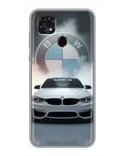 Чехол для ZTE Blade 20 Smart с картинкой «BMW в белом дыму»