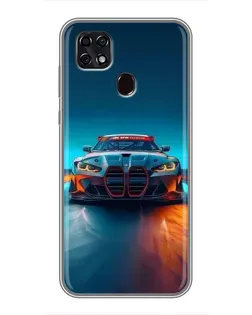Чехол для ZTE Blade 20 Smart с картинкой «BMW — огни неона»
